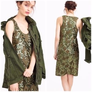 Green Iridescent Sequin Shift Dress J. Crew